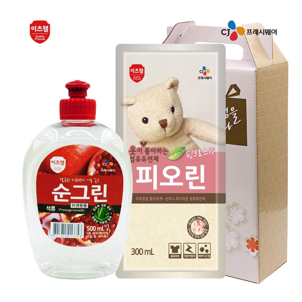 CJ이츠웰 순그린석류500ml,피오린 2종세트 B-160