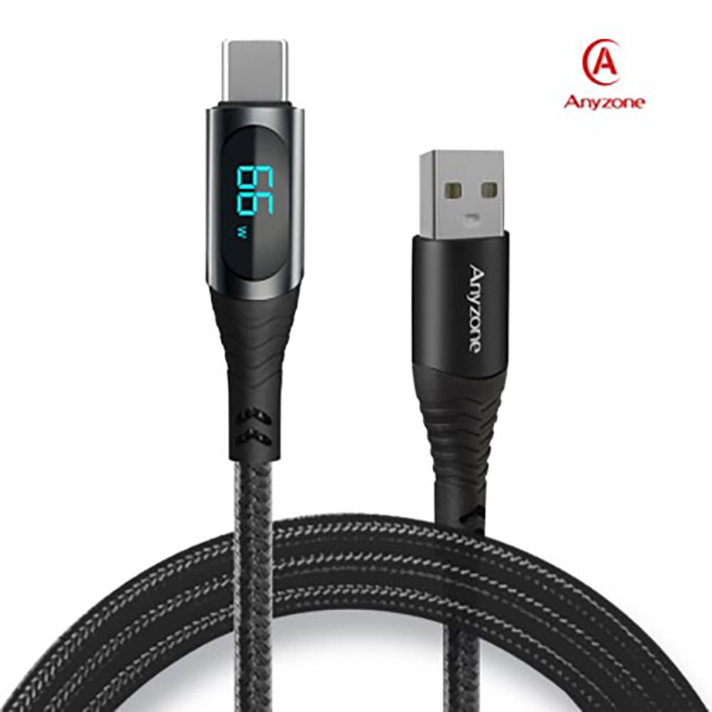 애니존 66W 초고속충전 패브릭 LCD 케이블 2.0M UTC ANY-LC20M-UTC