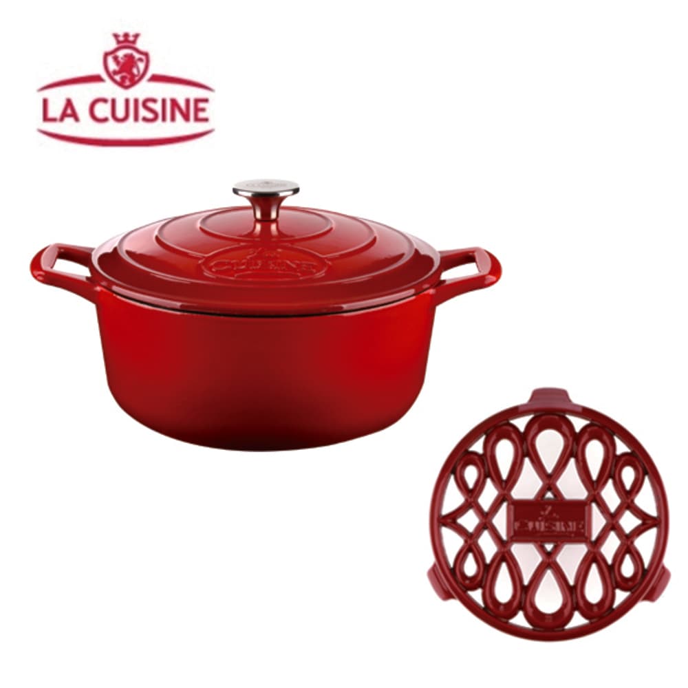 [La Cuisine] 라퀴진 주물냄비 24cm + 주물받침대 18cm